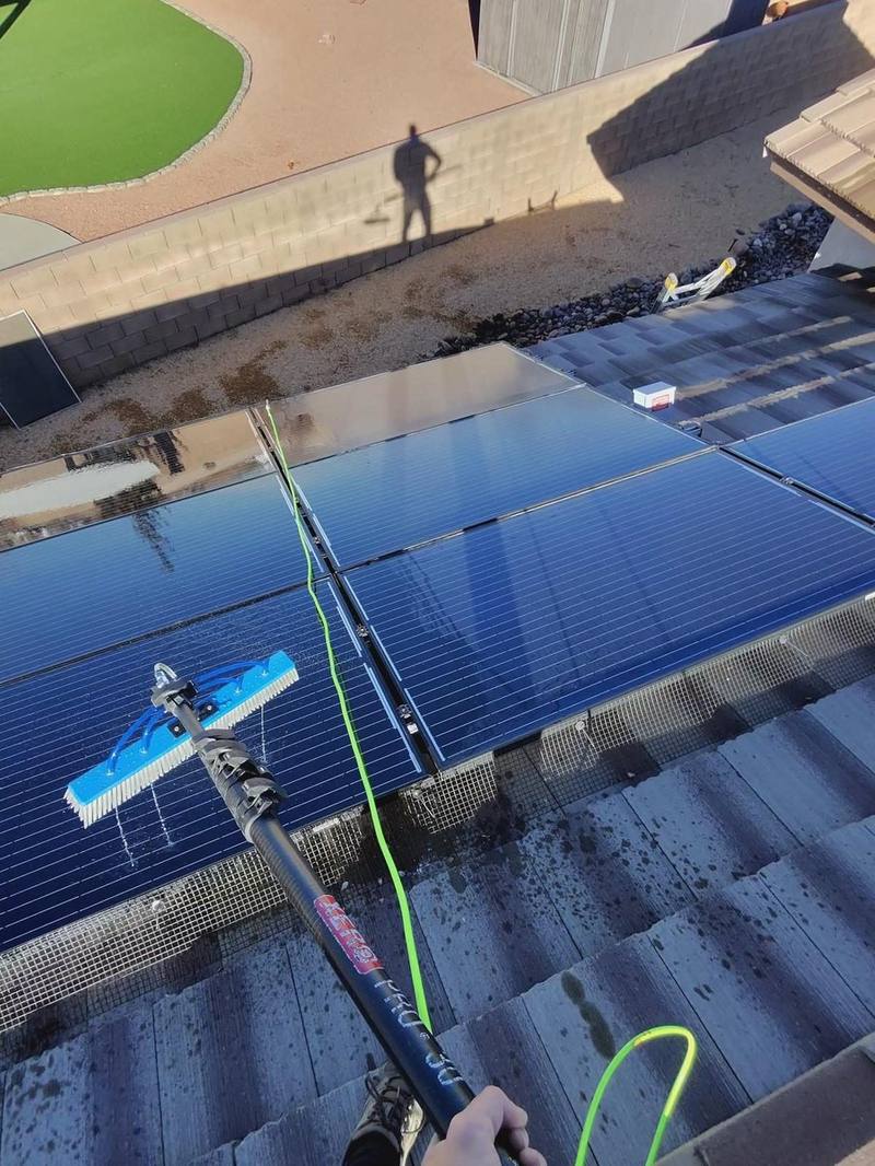 Solar panel cleaning inland empire CA service van Premier Window Cleaning