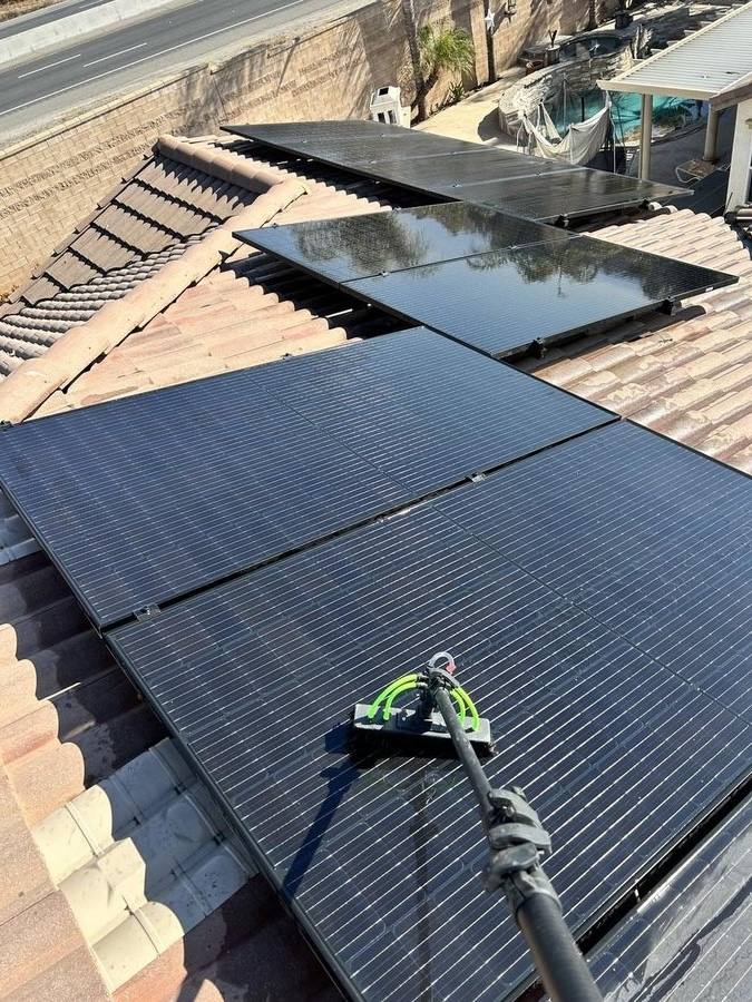 Solar panel cleaning Victorville CA Premier Window Cleaning service van